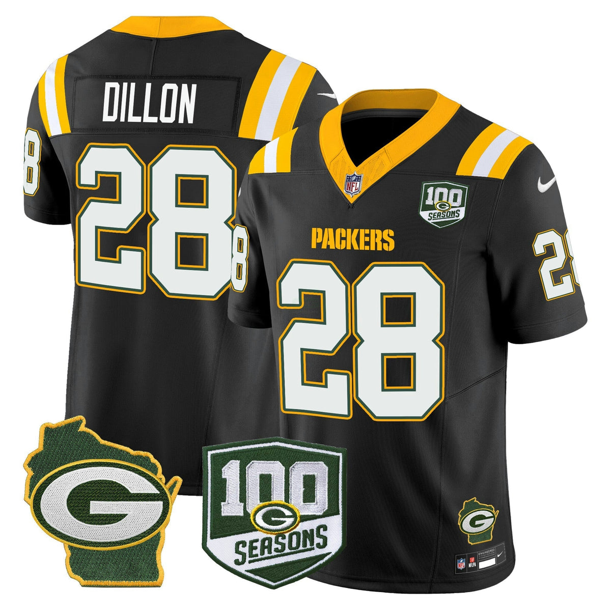 NFL Men’s 100th Season & Home Patch Vapor Limited Jersey