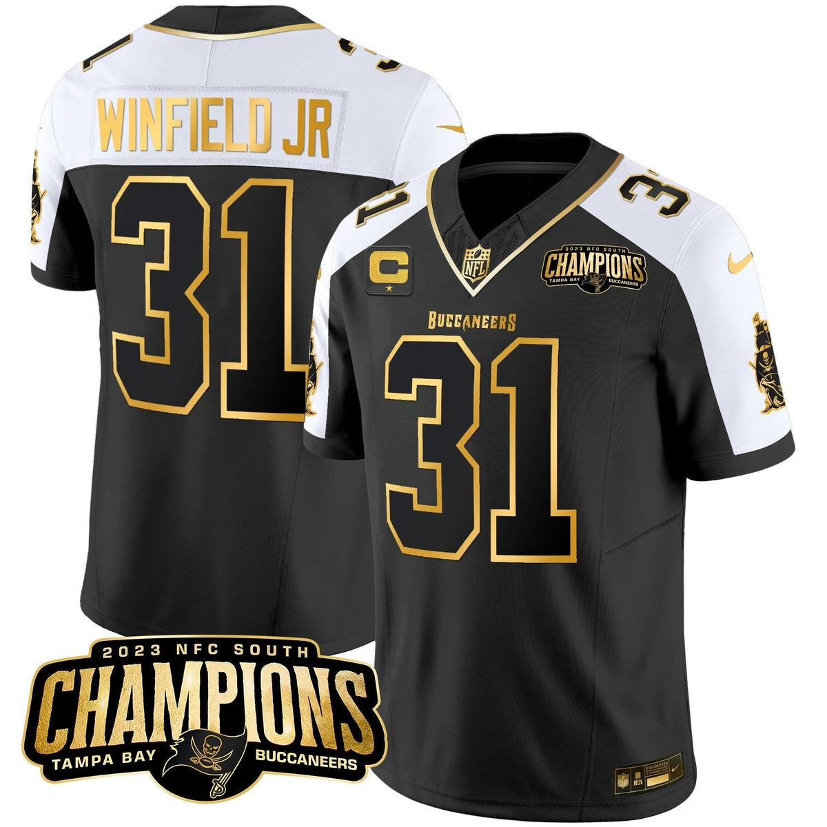 NFL Men’s 2023 NFC South Champions Patch Gold Vapor Jersey