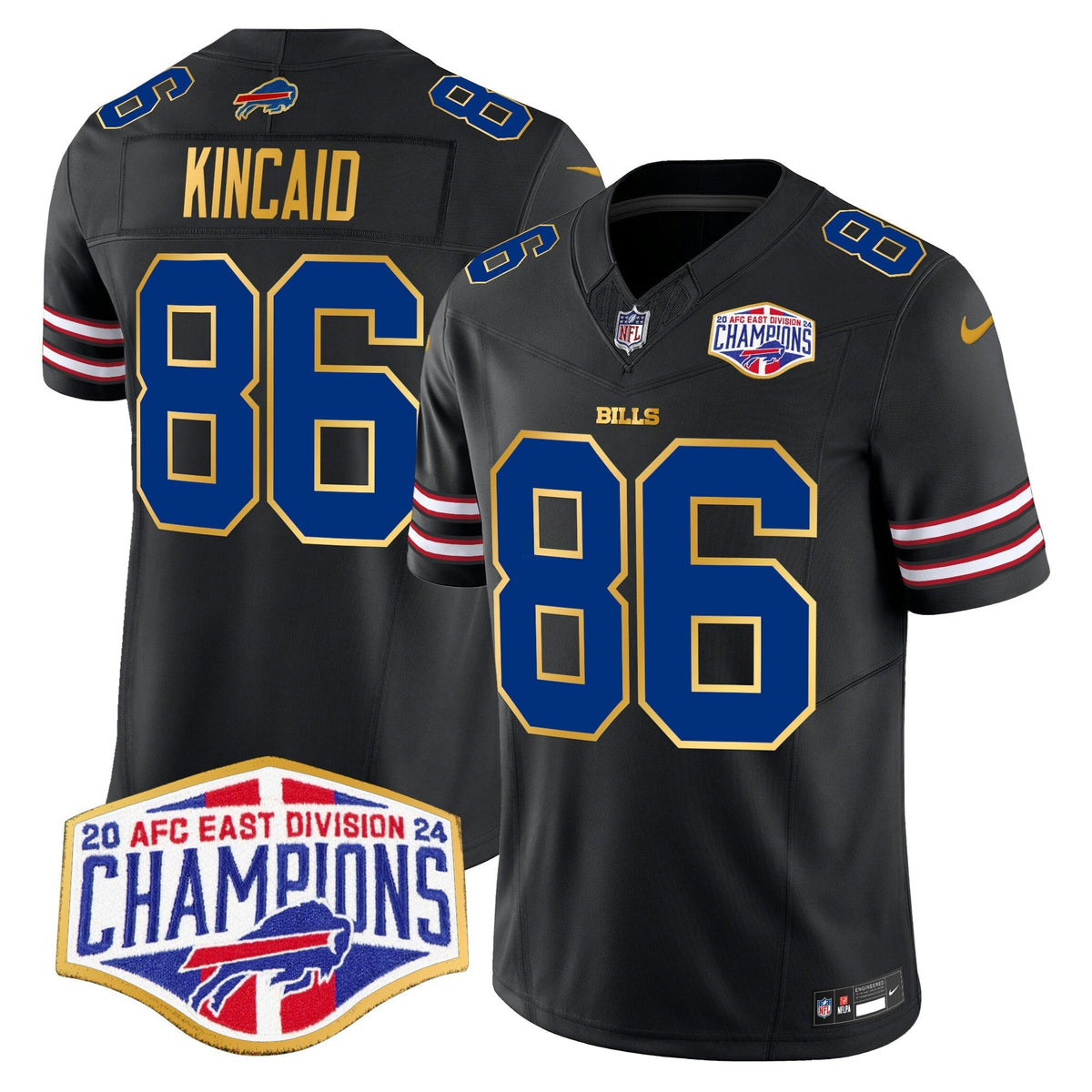 NFL Men’s 2024 AFC East Division Champions Gold Trim Vapor Limited Jersey