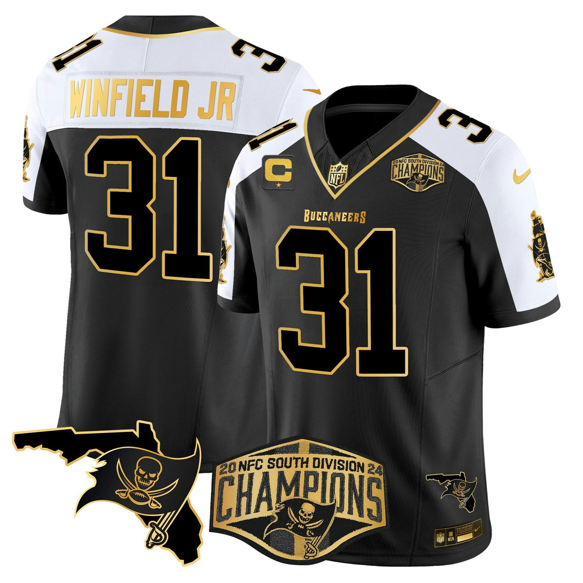 NFL Men’s 2024 NFC South Division Champions Patch Gold Vapor Limited Jersey