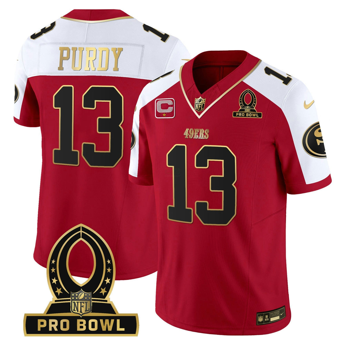 NFL San Francisco 49ers Men’s 2024 Pro Bowl Patch Vapor Jersey