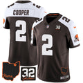 NFL Men’s #32 Jim Brown Memorial & Home Patch Jersey V3