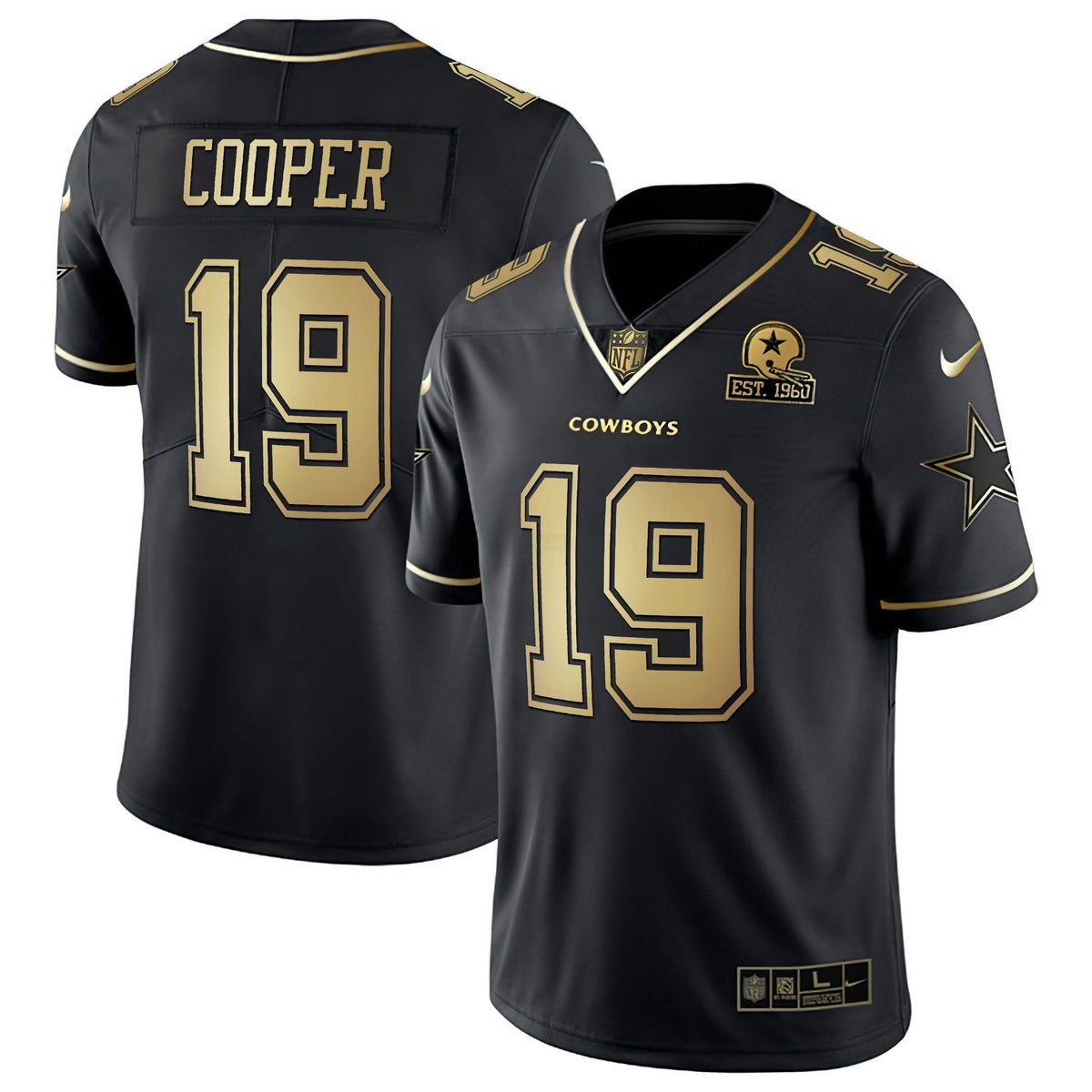 Jersey NFL Men’s Black & White Gold Vapor Limited