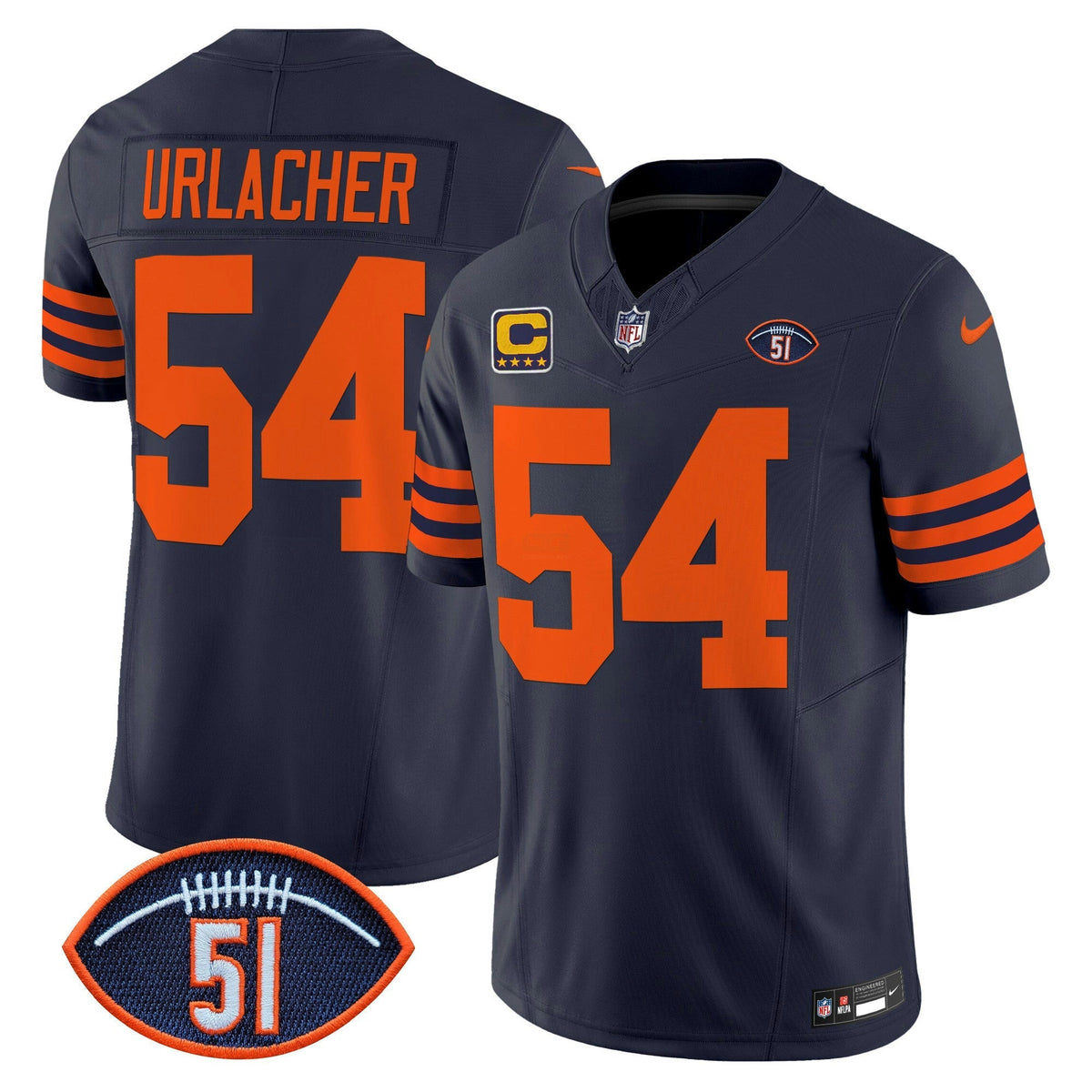 NFL Men’s Chicago Dick Butkus Patch Throwback Vapor Limited Jersey