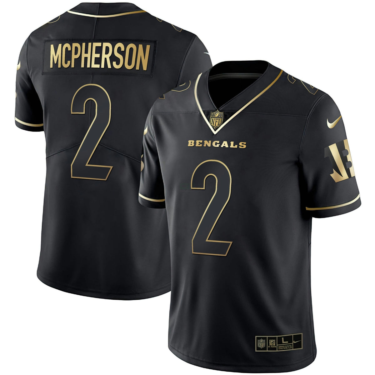 NFL Men’s Cincinnati White Gold & Black Gold Jersey