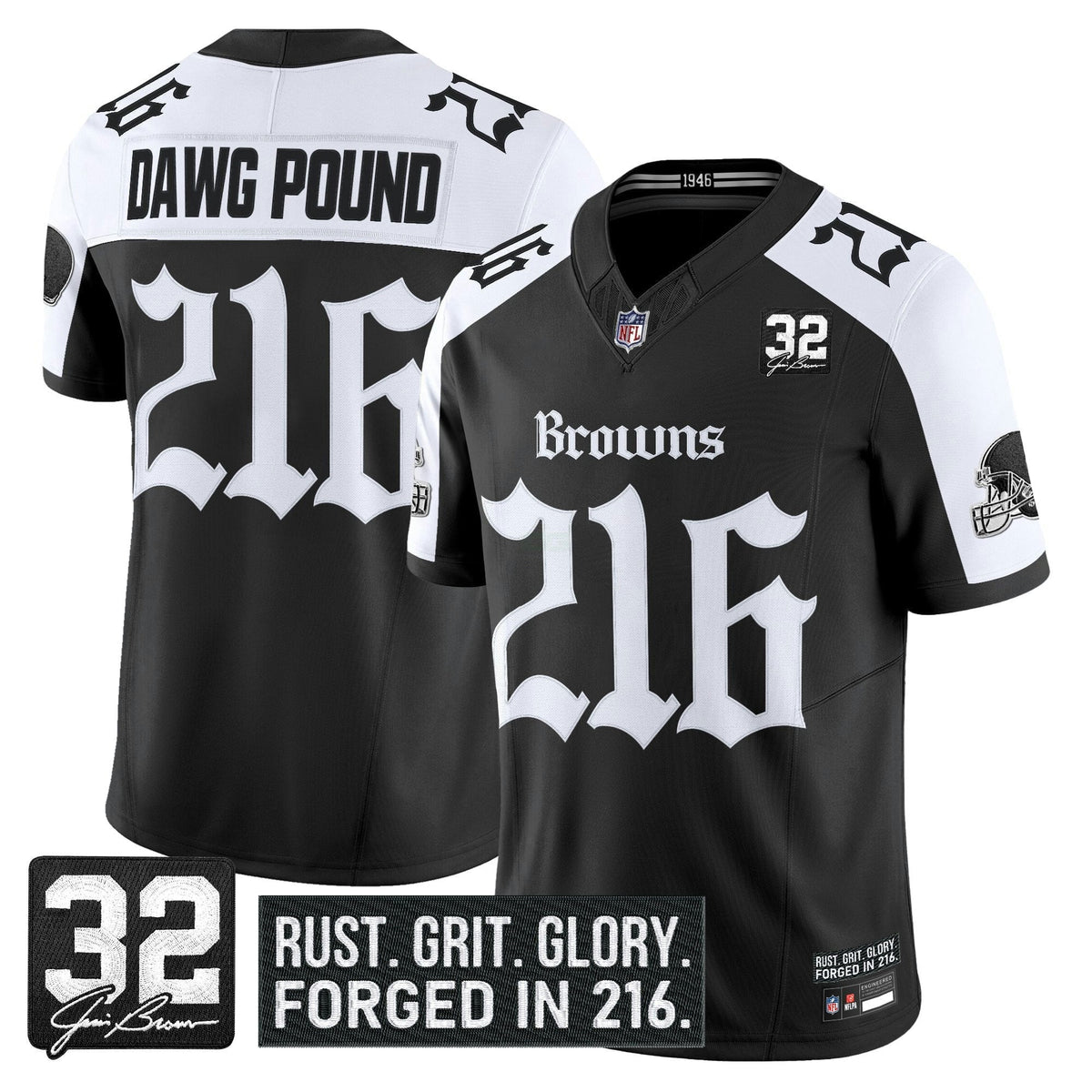 NFL Men’s Cleveland ‘Gothic Dawg Shadows Drop’ Vapor Limited Jersey
