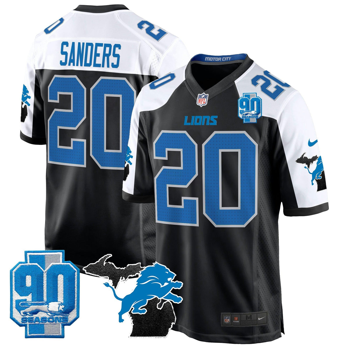 NFL Men’s Detroit 2024 Michigan & 90th Year Patch Game Jersey