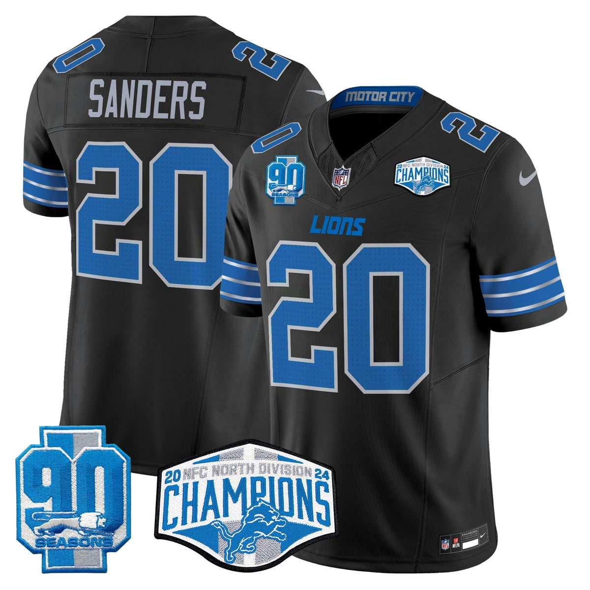 NFL Men’s Detroit 2024 NFC North Division Champions Patch Vapor Limited Jersey