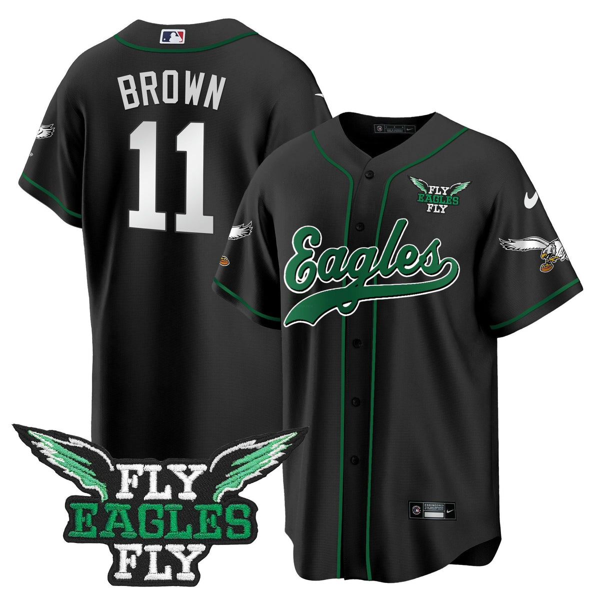 NFL Men’s Fly Fly Patch Throwback Kelly Green Jersey