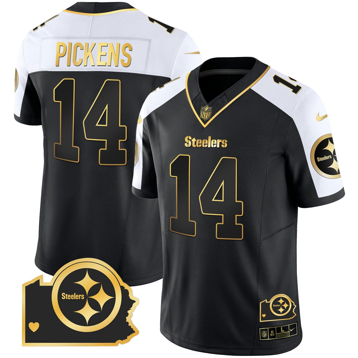 NFL Pittsburgh Steelers Men’s Home Patch Gold Vapor Jersey
