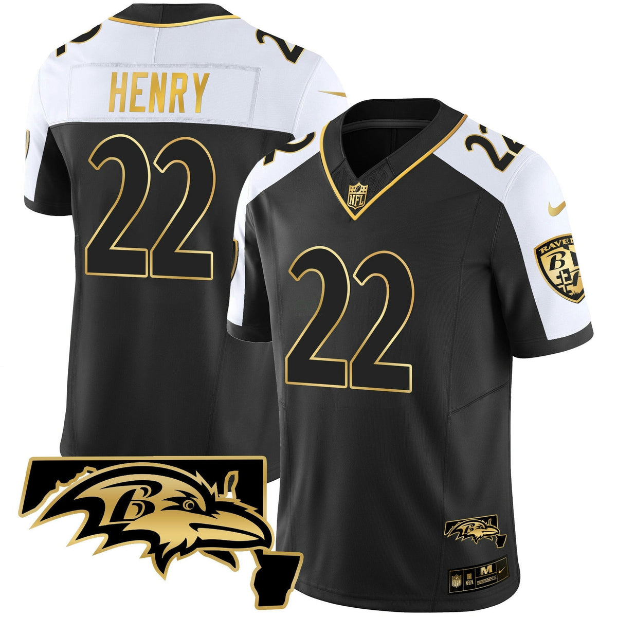 NFL Men’s Maryland Patch Vapor Gold Jersey