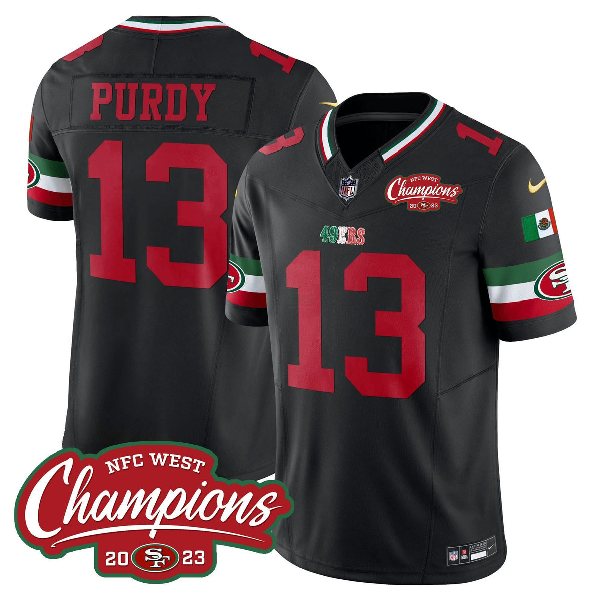 NFL Men’s Mexico 2023 NFC West Champions Patch Vapor Jersey