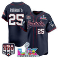 NFL Men’s New England “Super Bowl LX & United States 250th Anniversary Patch” Vapor Jersey