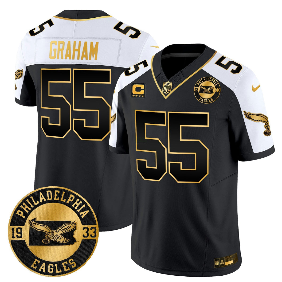 NFL Men’s Philadelphia 2024 Throwback Gold Vapor Limited Jersey – Est. 1933 Patch