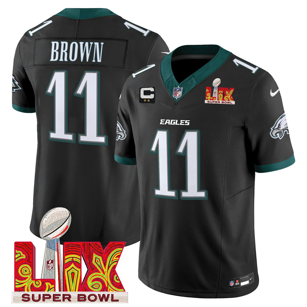 NFL Men’s Philadelphia Super Bowl LIX Patch Vapor Limited Jersey