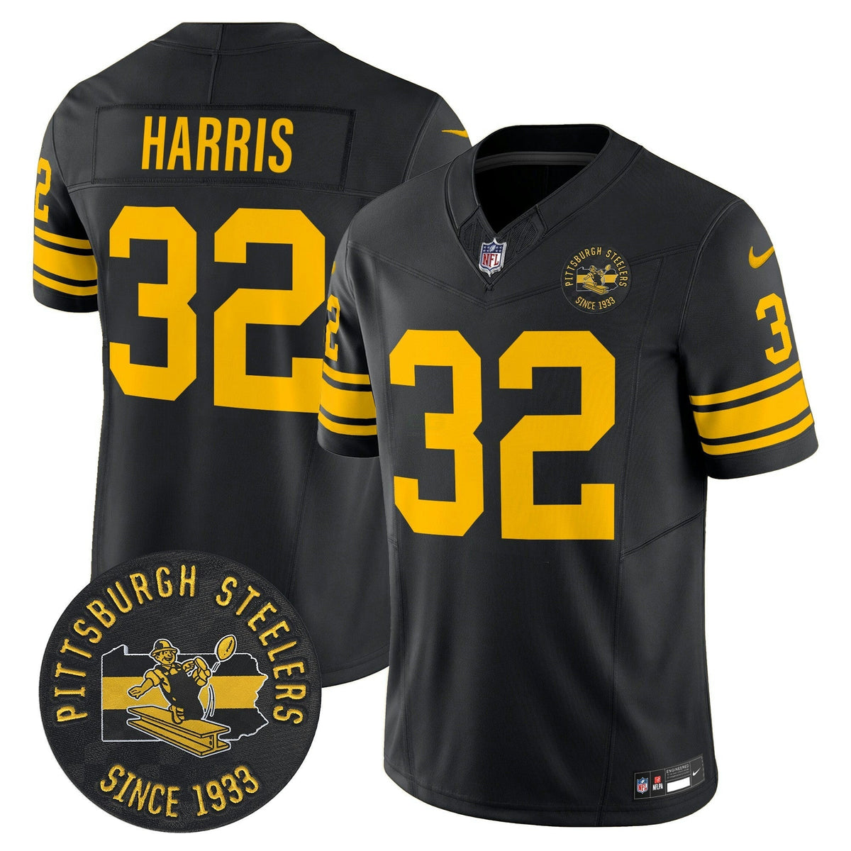 NFL Men’s Pittsburgh Throwback 1962 Vapor Limited Jersey – Est. 1933 Patch
