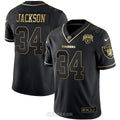 NFL Las Vegas Raiders Men’s Raider Nation Patch White Gold and Black Gold Jersey