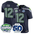 NFL Men’s Seattle 2025 NFC West Division Champions & 50th Anniversary Patch Vapor Limited Jersey