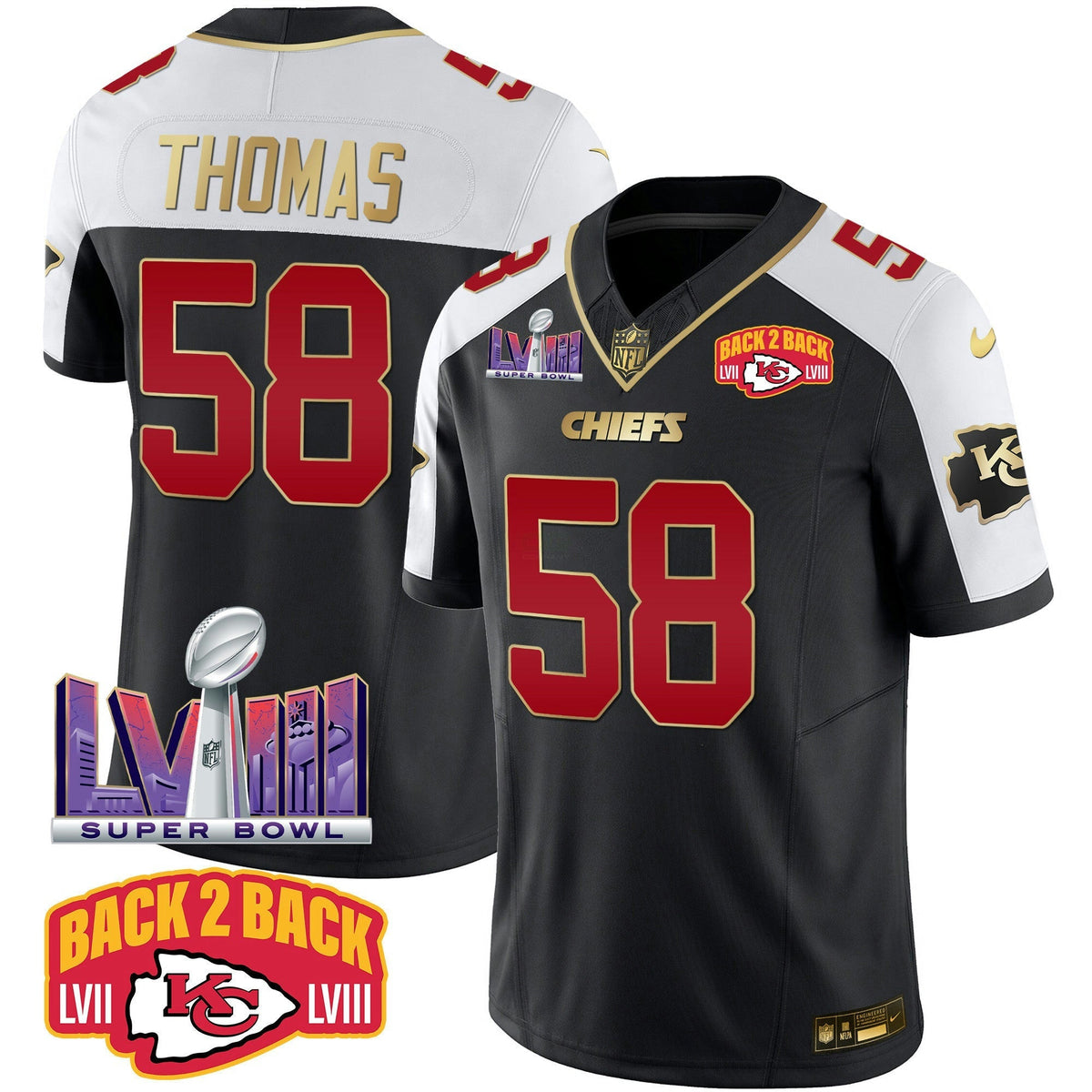 NFL Men’s Super Bowl LVIII & Back 2 Back Patch Vapor Jersey