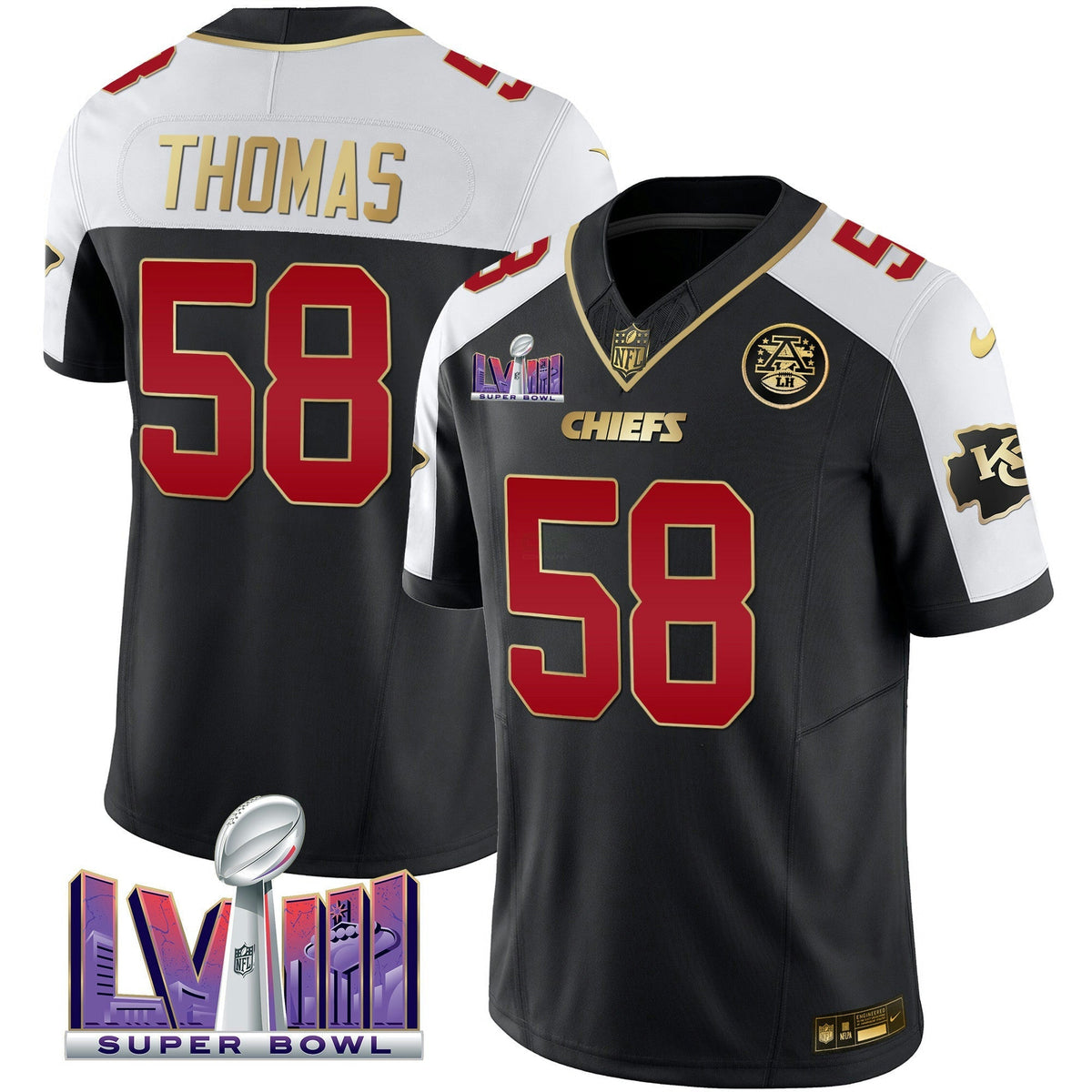 NFL Kansas City Chiefs Men’s Super Bowl LVIII Patch Vapor Jersey