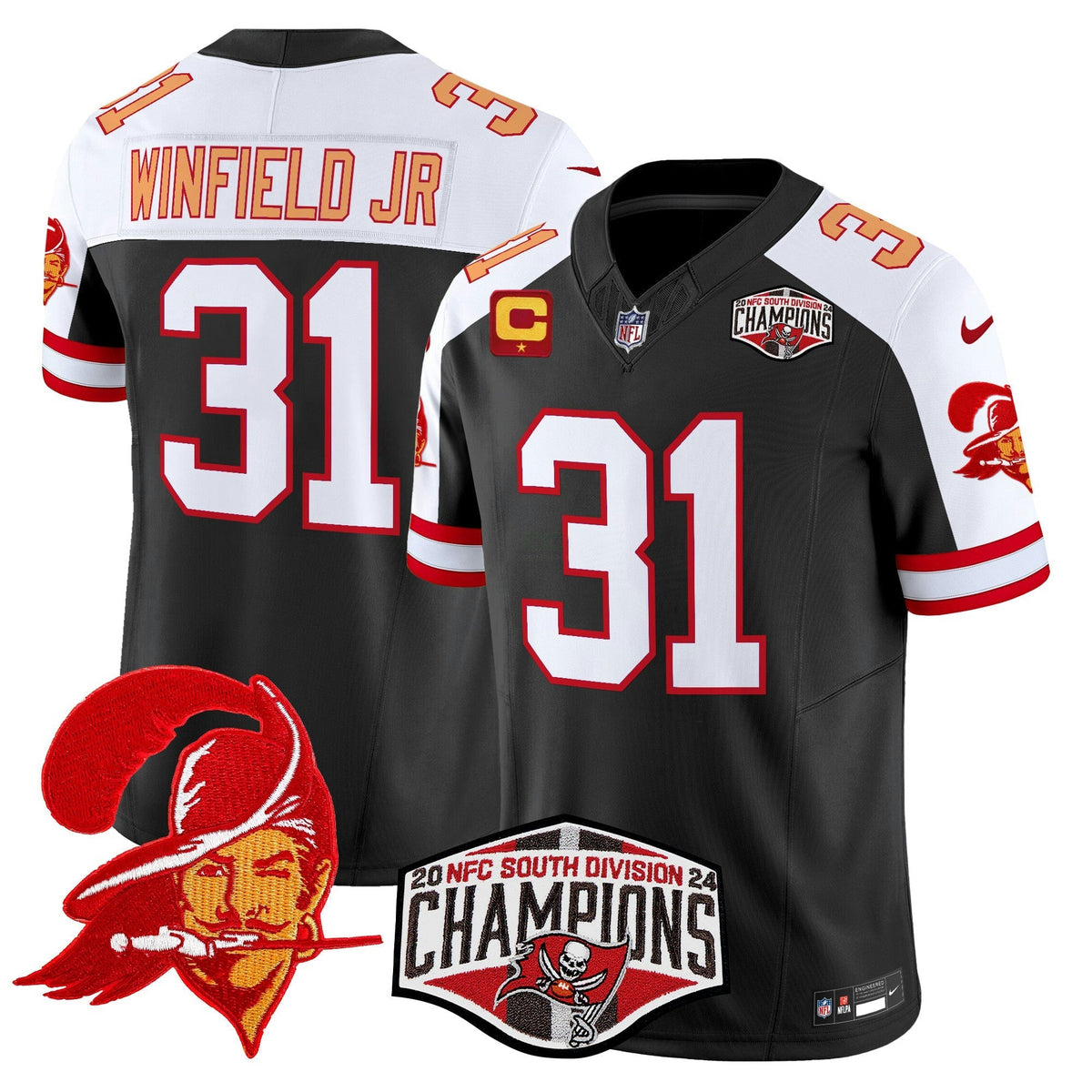 NFL Men’s Tampa Bay Creamsicle 2024 NFC South Division Champions Patch Vapor Limited Jersey