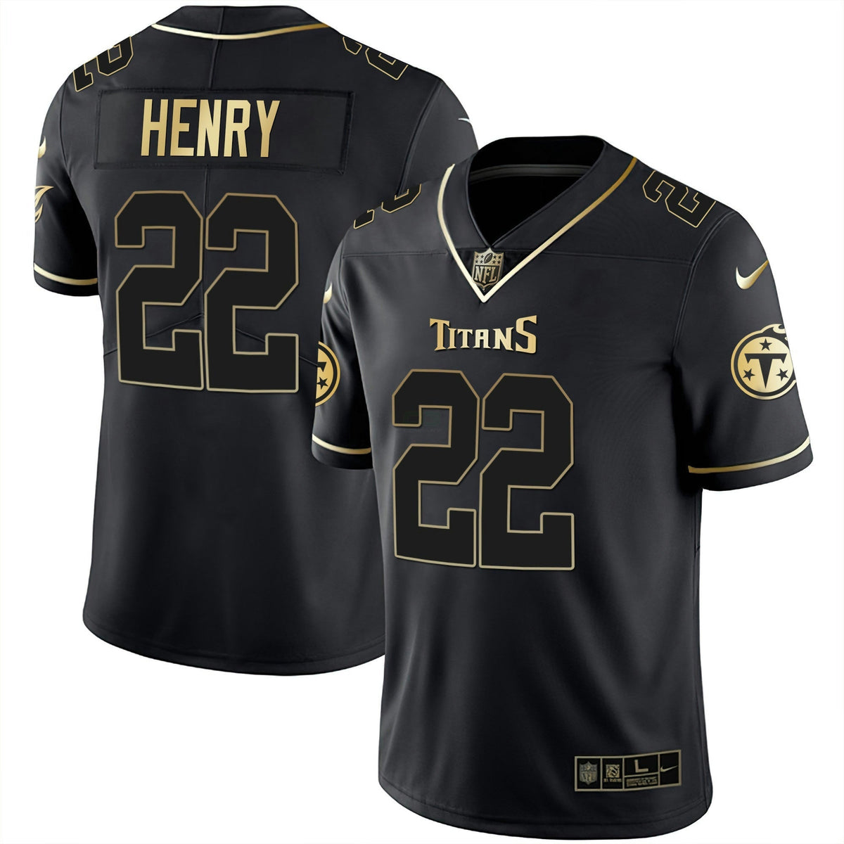 NFL Men’s Tennessee White Gold & Black Gold Jersey