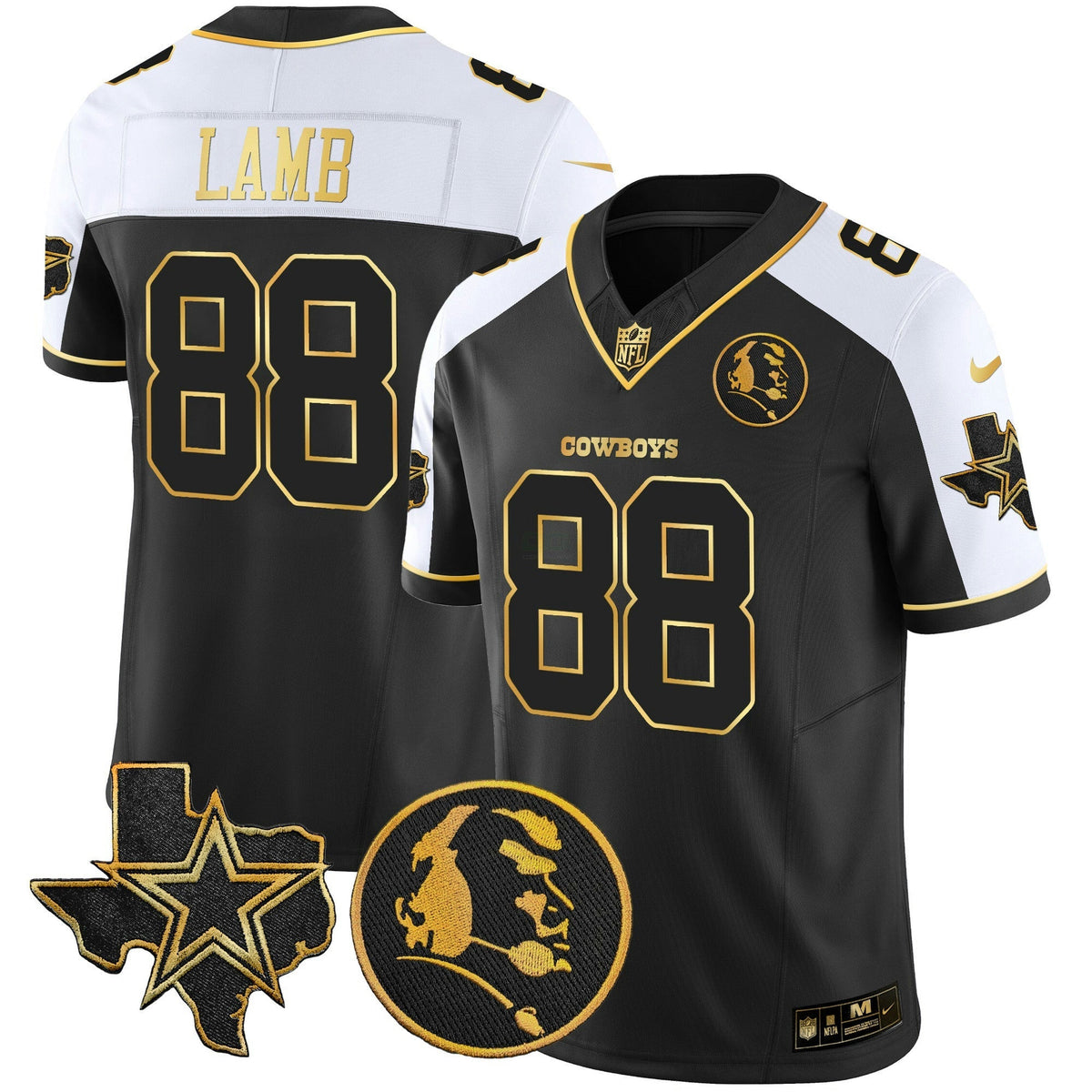 NFL Men’s Texas & John Madden Patch Gold Vapor Limited Jersey