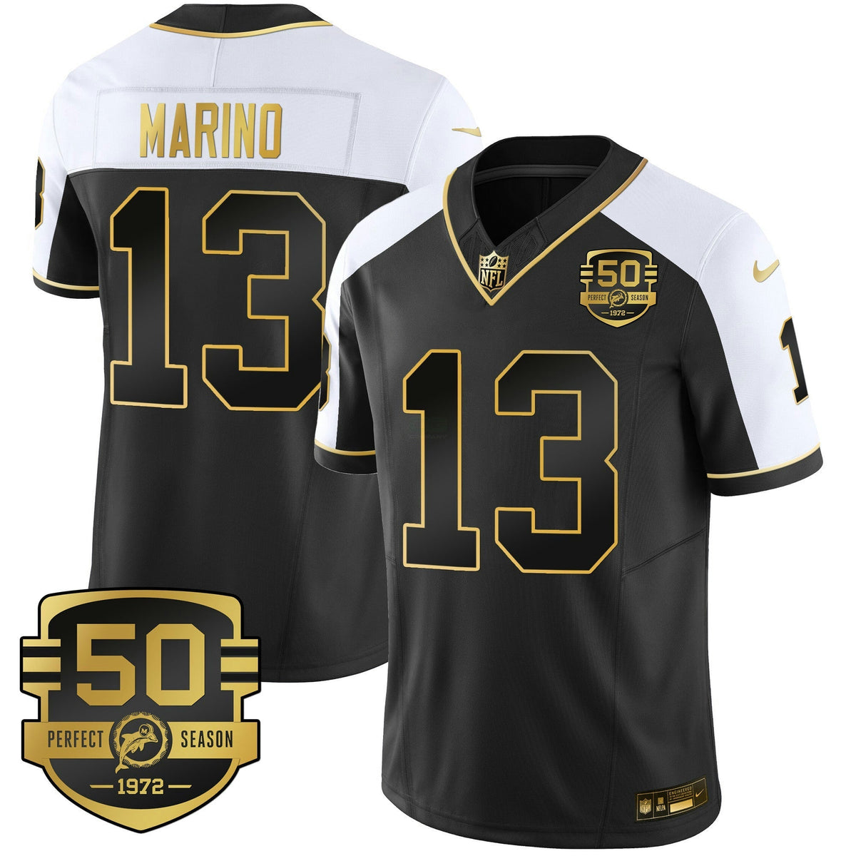 NFL Miami Dolphins Men’s Throwback Gold Vapor Jersey