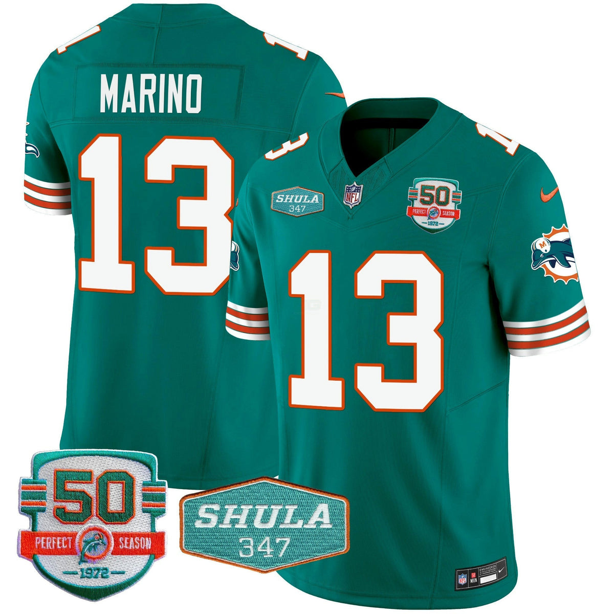 NFL Men’s Throwback Shula 347 Patch Vapor Jersey