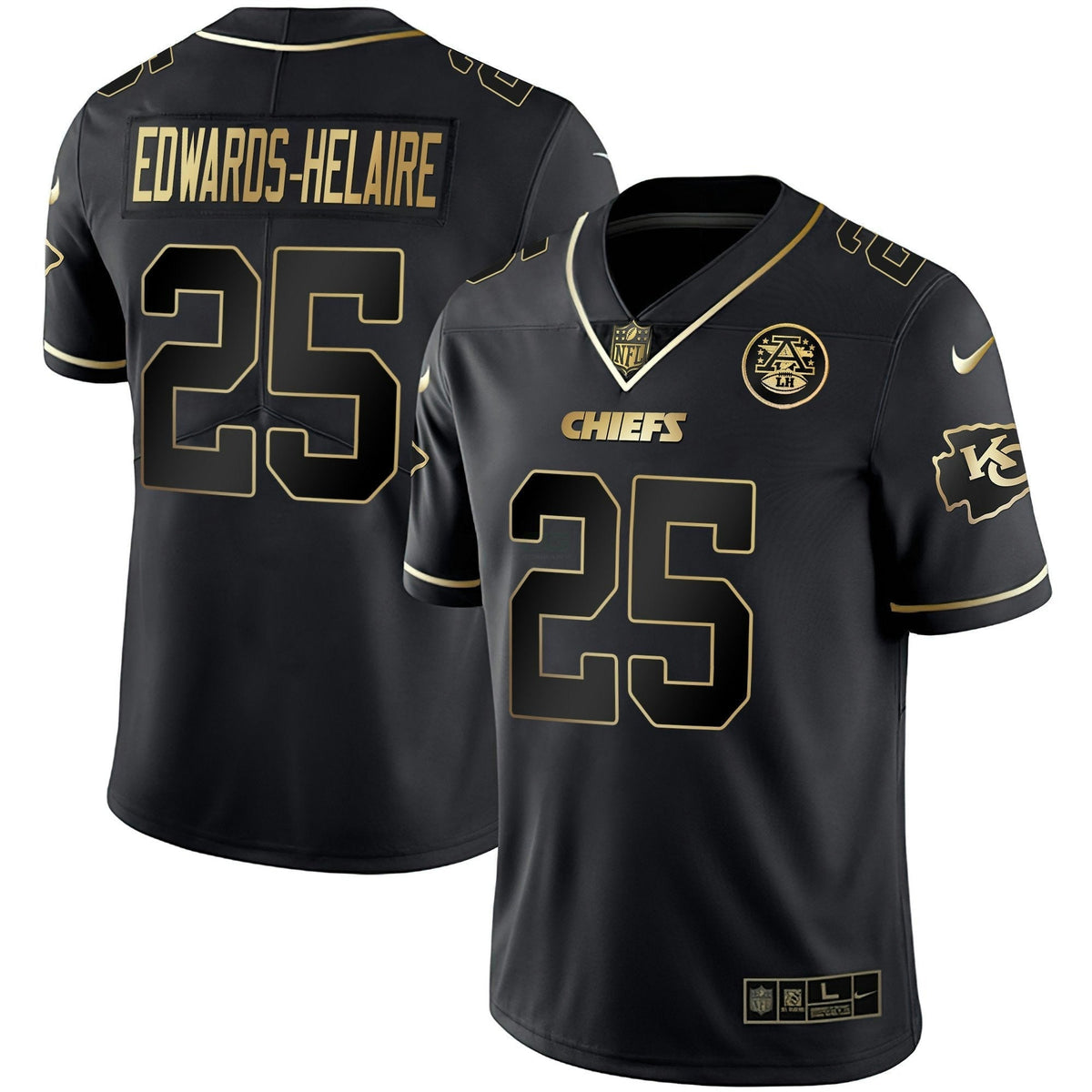 Jersey NFL Men’s Vapor Black Red Gold Limited