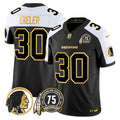 NFL Washington Commanders Men’s Washington Redskins 75th Patch Throwback Gold Vapor Limited Jersey