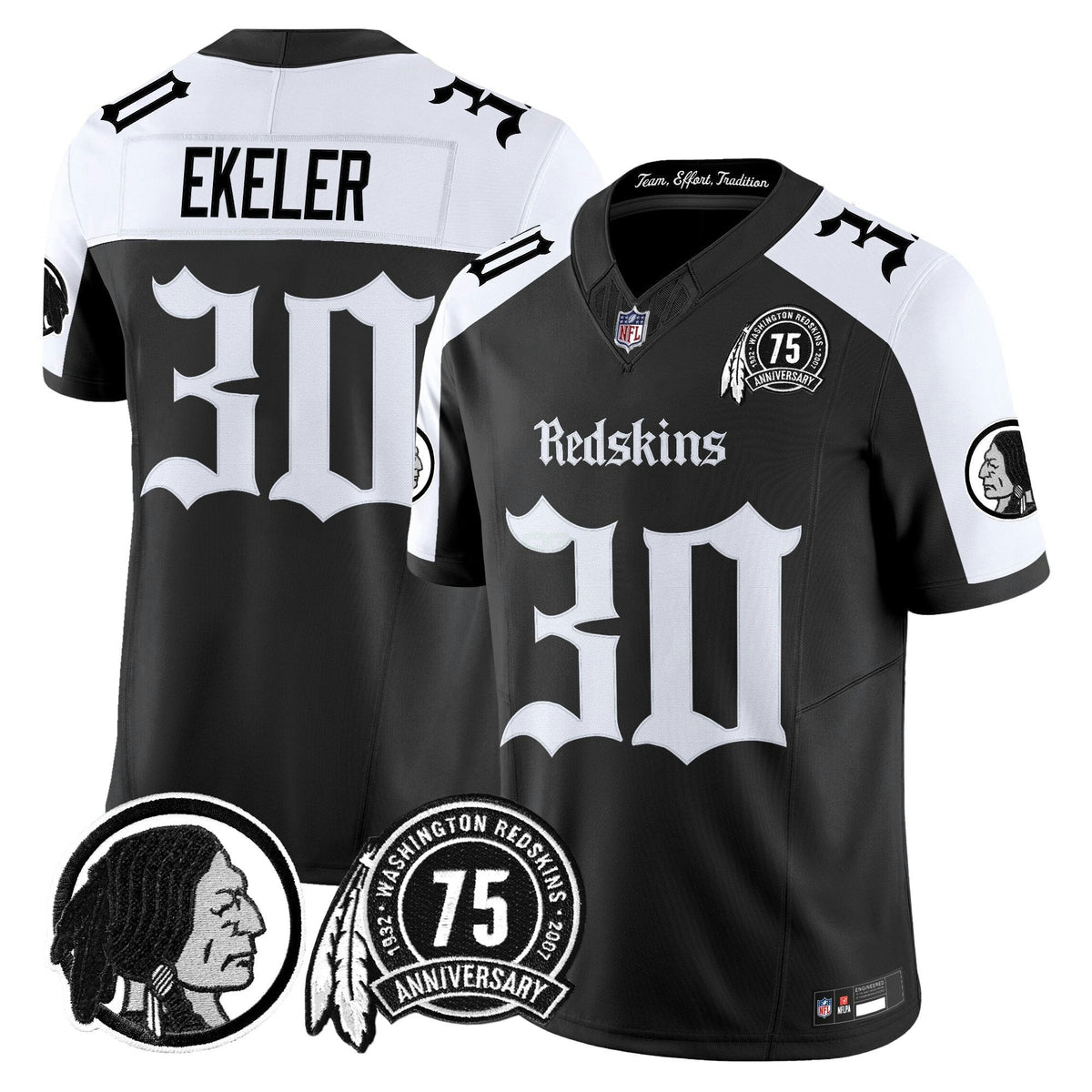 NFL Washington Commanders Men’s Washington Redskins ‘Gothic Capital Edition’ Vapor Limited Jersey