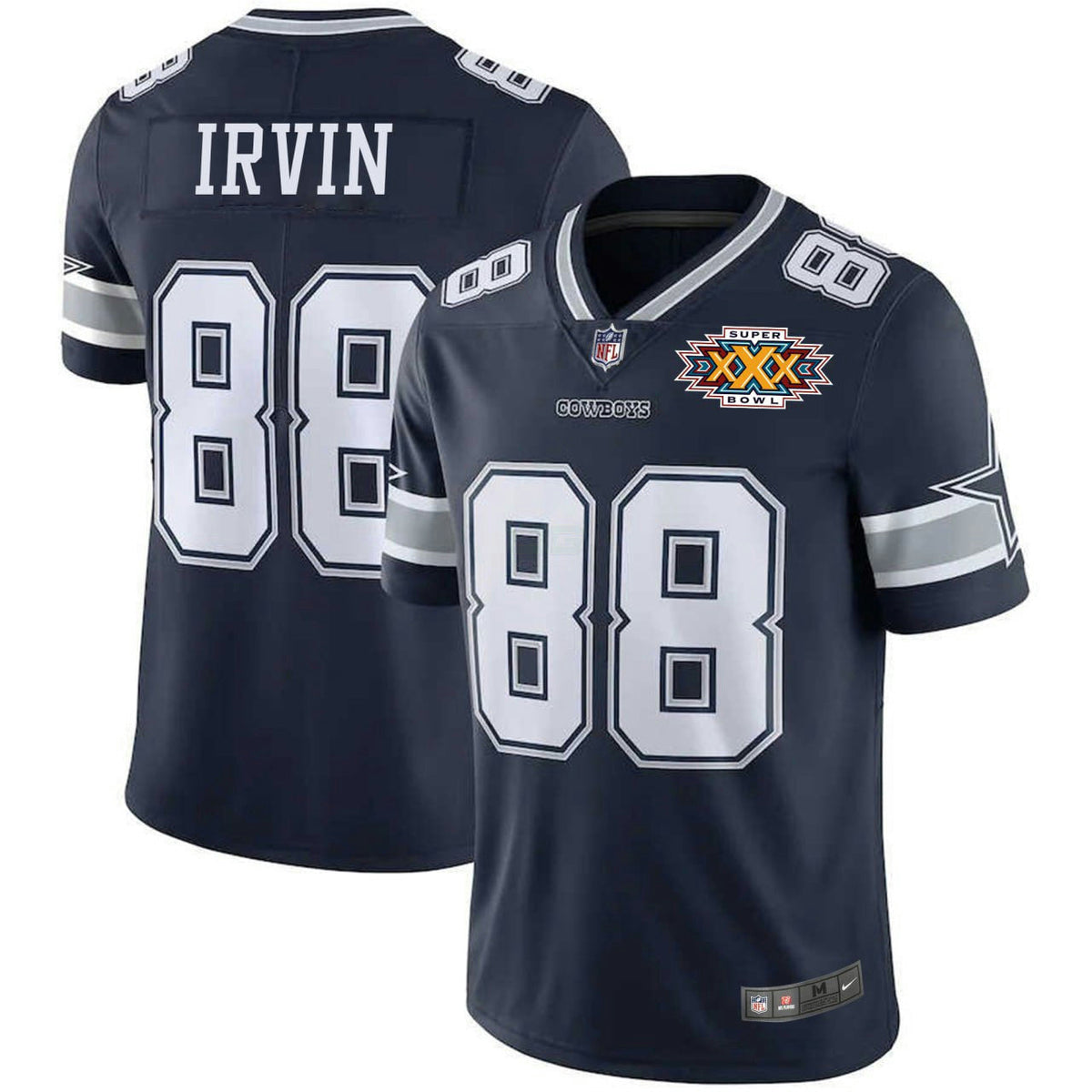 NFL Michael Irvin Dallas Navy Super Bowl Patch Jersey - Michael Irvin