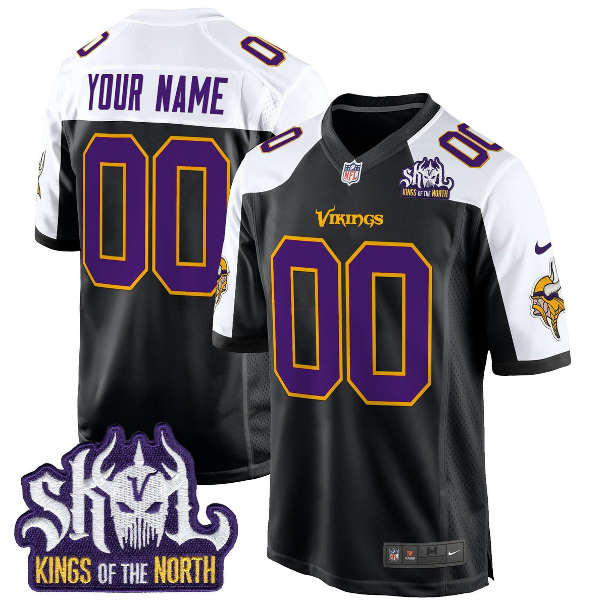 NFL Minnesota King Of The North Patch Throwback Game Jersey