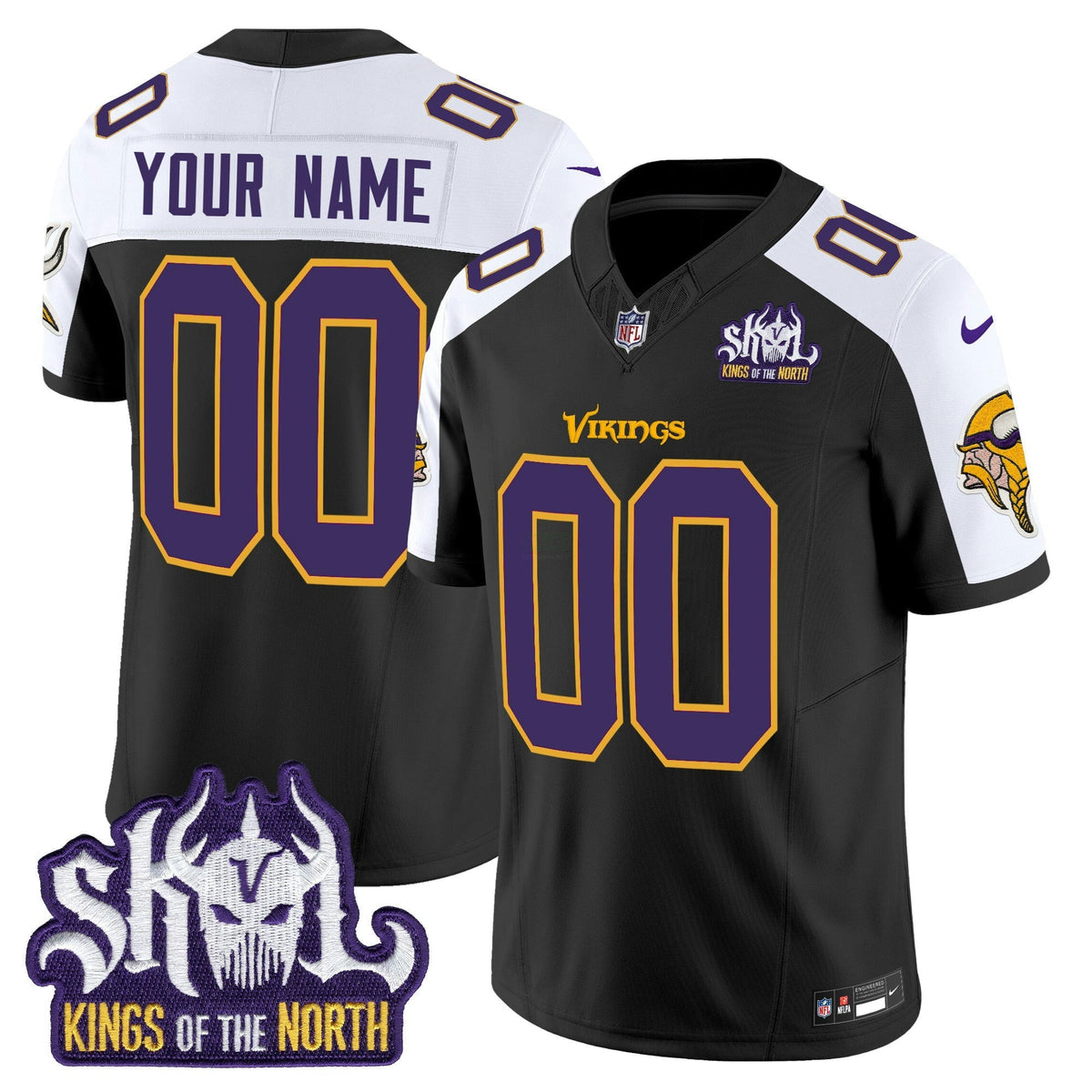 NFL Minnesota King Of The North Patch Throwback Vapor Limited Jersey V2
