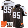 NFL Myles Garrett #32 Jim Brown Memorial & Home Patch Jersey