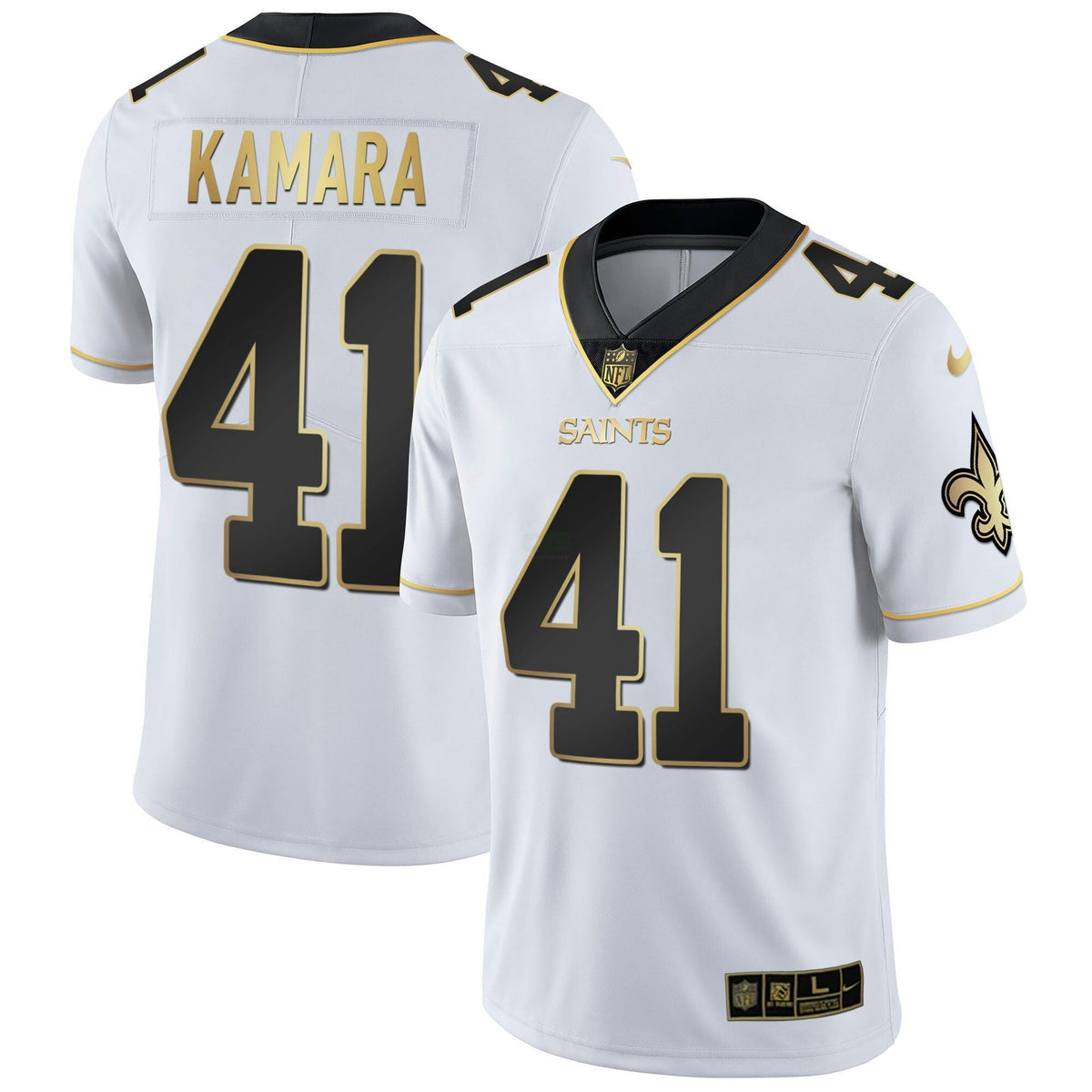 NFL New Orleans Vapor Untouchable White Gold Limited Player Jersey