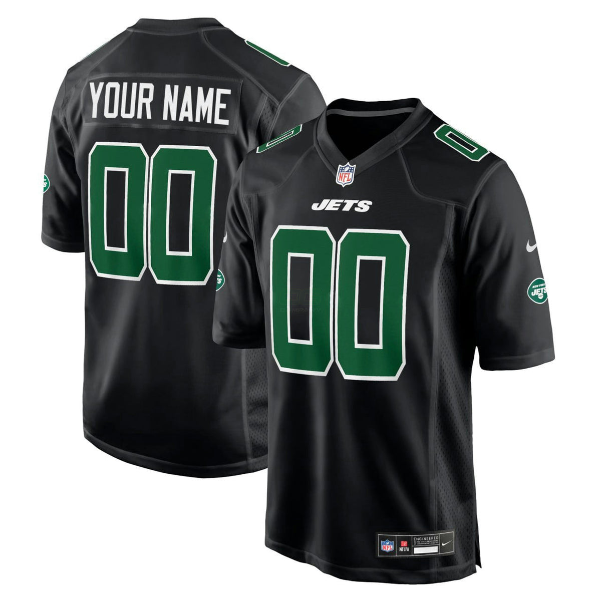 NFL New York Custom Black Jersey - Black