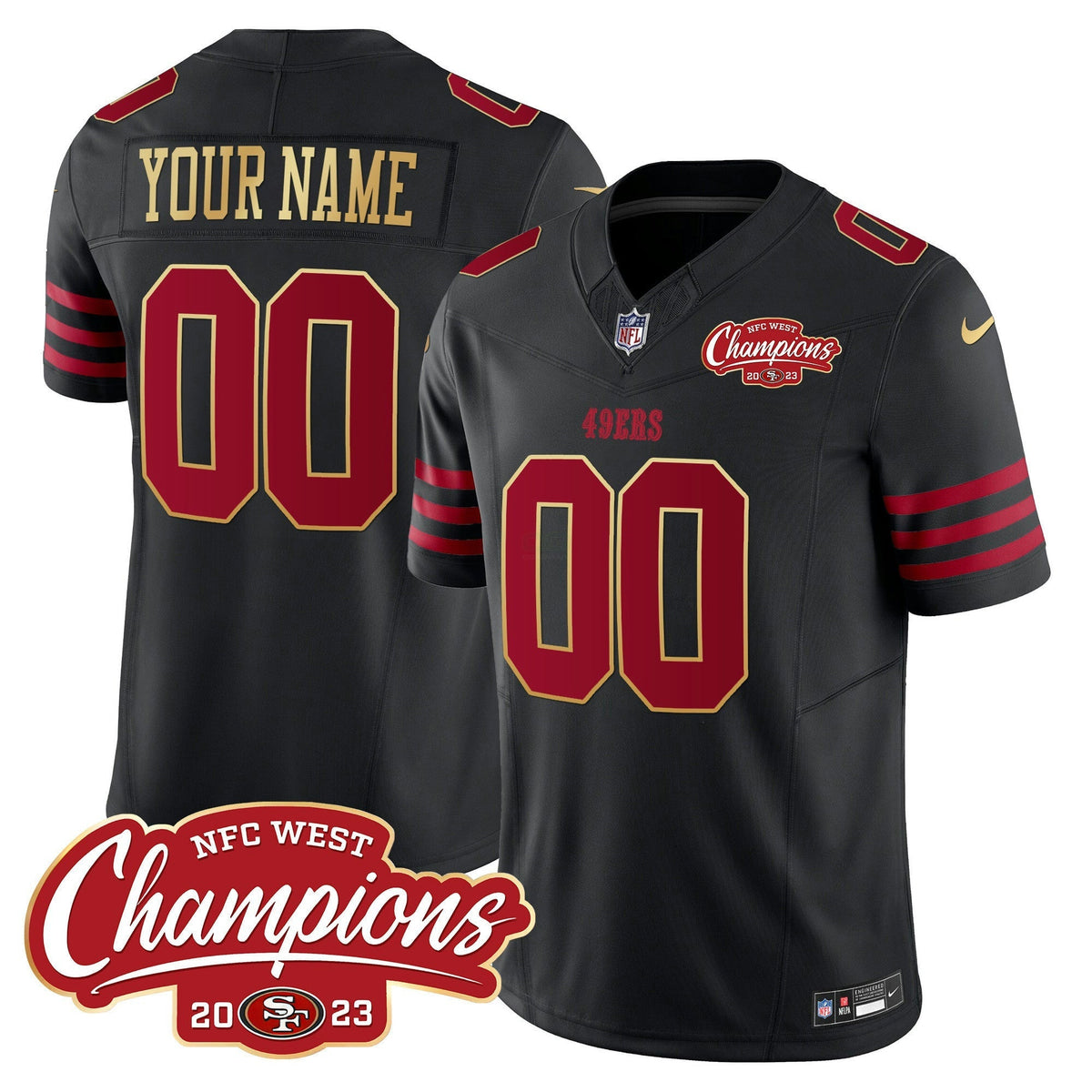 NFL NFC West Champions Gold Trim Vapor Jersey