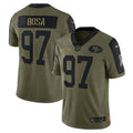 NFL Nick Bosa San Francisco 2021 Salute To Service Olive Jersey - Nick Bosa