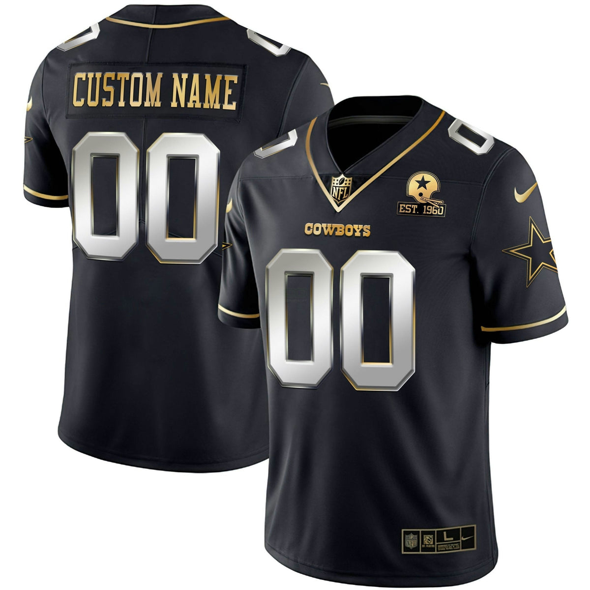 NFL Black Limited Custom Name and Number Jersey - Black Limited