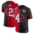 NFL Ronnie Lott San Francisco Split Red Black Jersey - Ronnie Lott