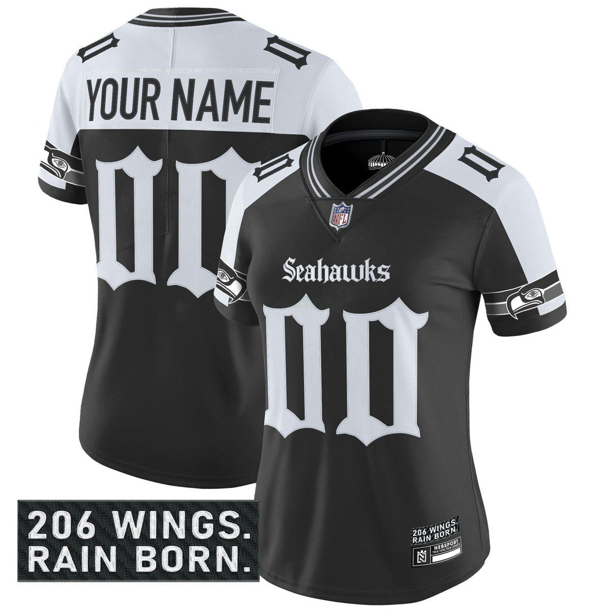 NFL Seattle ‘Gothic Rain City Shadows Edition’ Vapor Limited Jersey