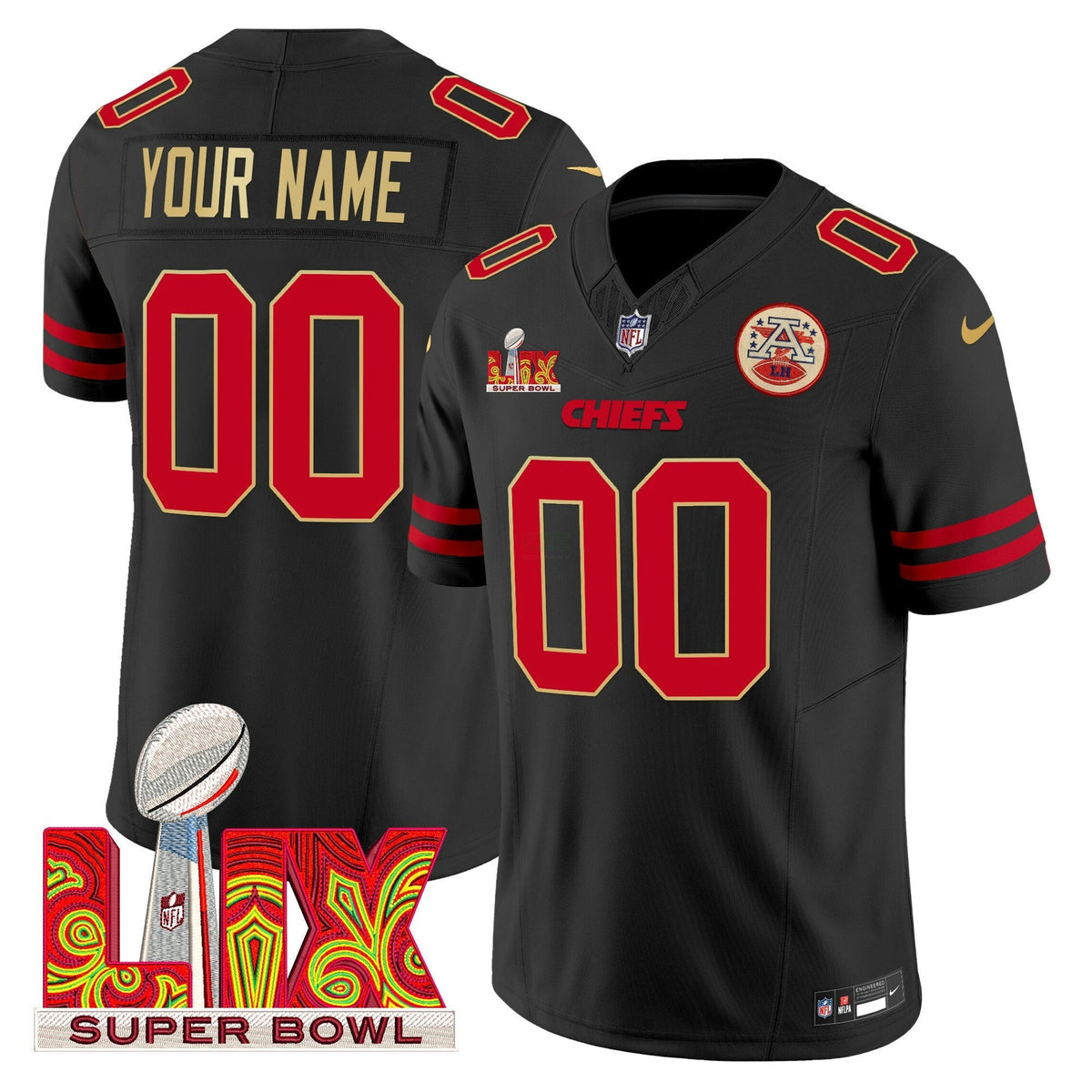 NFL Super Bowl LIX Patch Gold Trim Vapor Limited Jersey