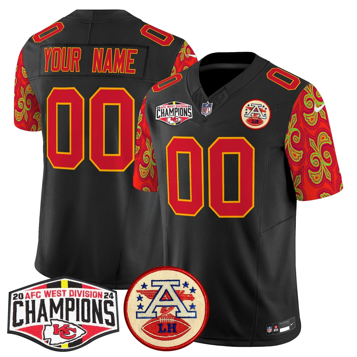 NFL Super Bowl LIX Style 2024 AFC West Division Champions Patch Vapor Limited Jersey