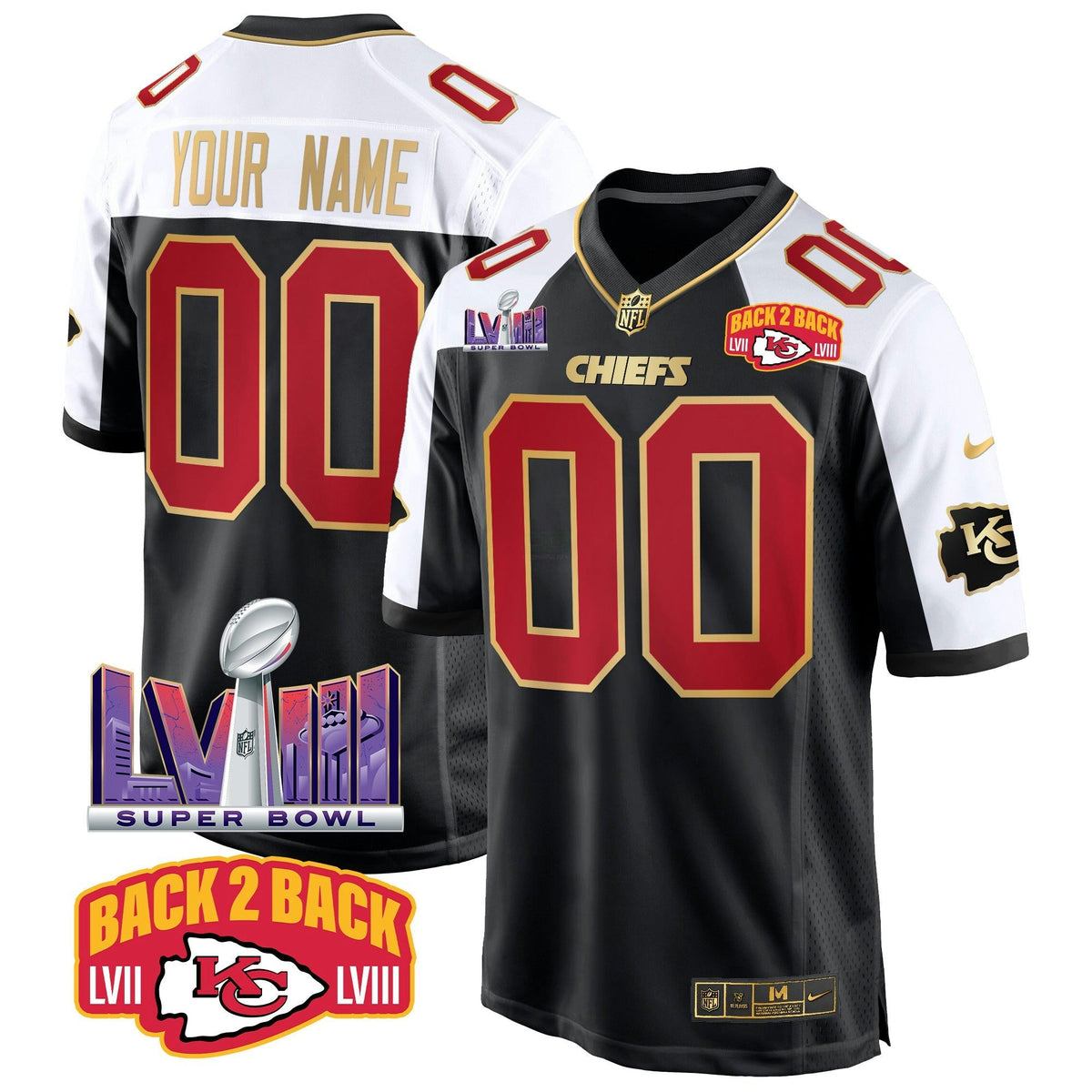 NFL Super Bowl LVIII & Back 2 Back Patch Game Jersey