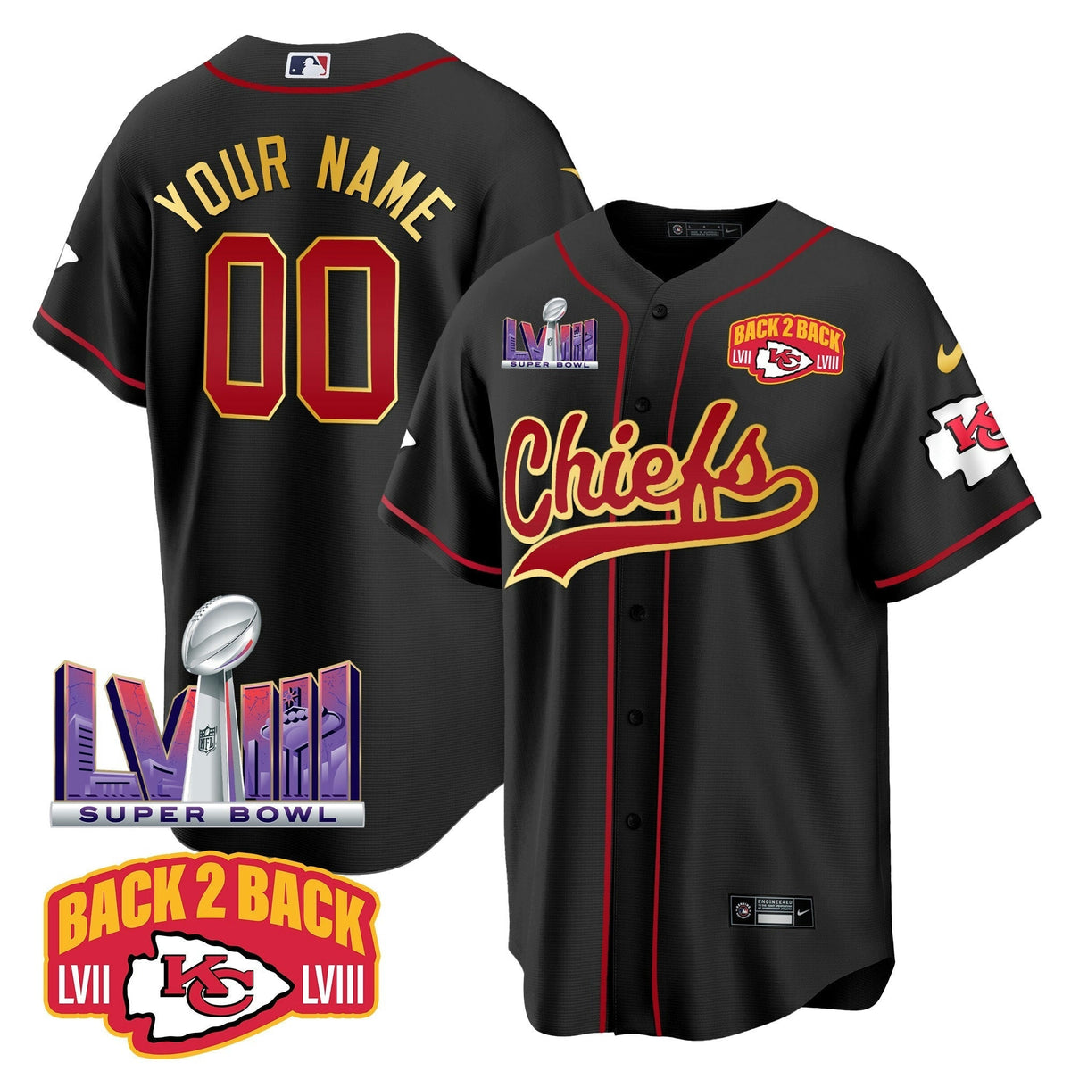 NFL Super Bowl LVIII & Back 2 Back Patch Jersey
