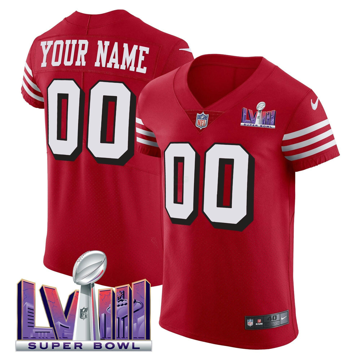 NFL Super Bowl LVIII Gold Patch Vapor Elite Jersey