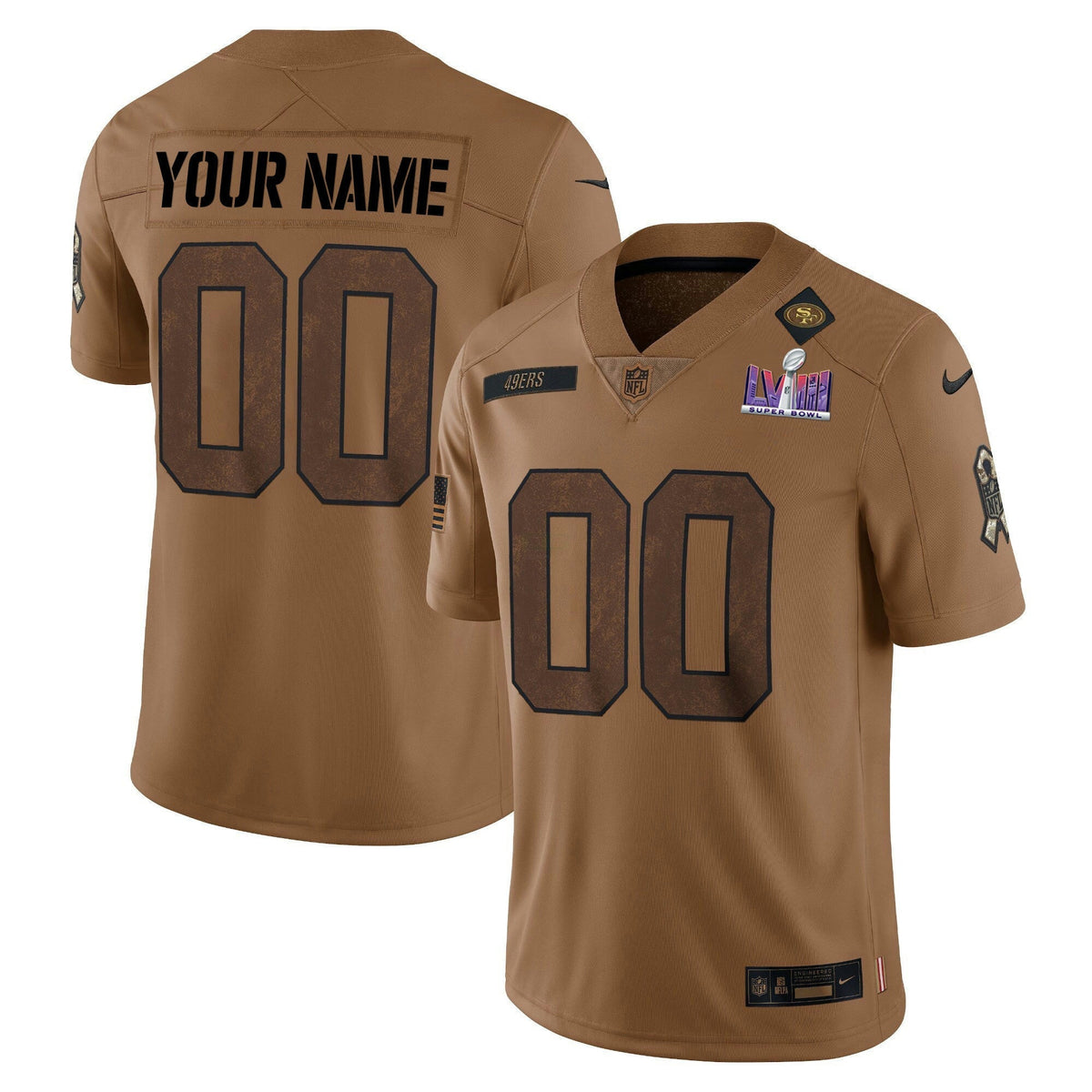 NFL Super Bowl LVIII Patch Salute To Service Marrom Limited Jersey - Marrom