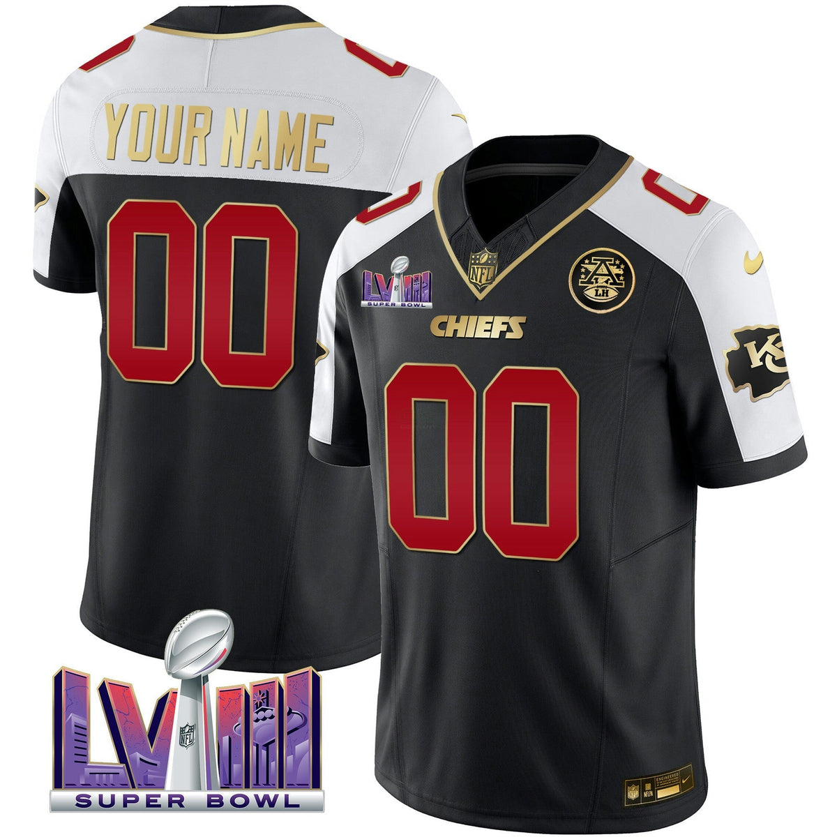 NFL Kansas City Chiefs Super Bowl LVIII Patch Vapor Jersey